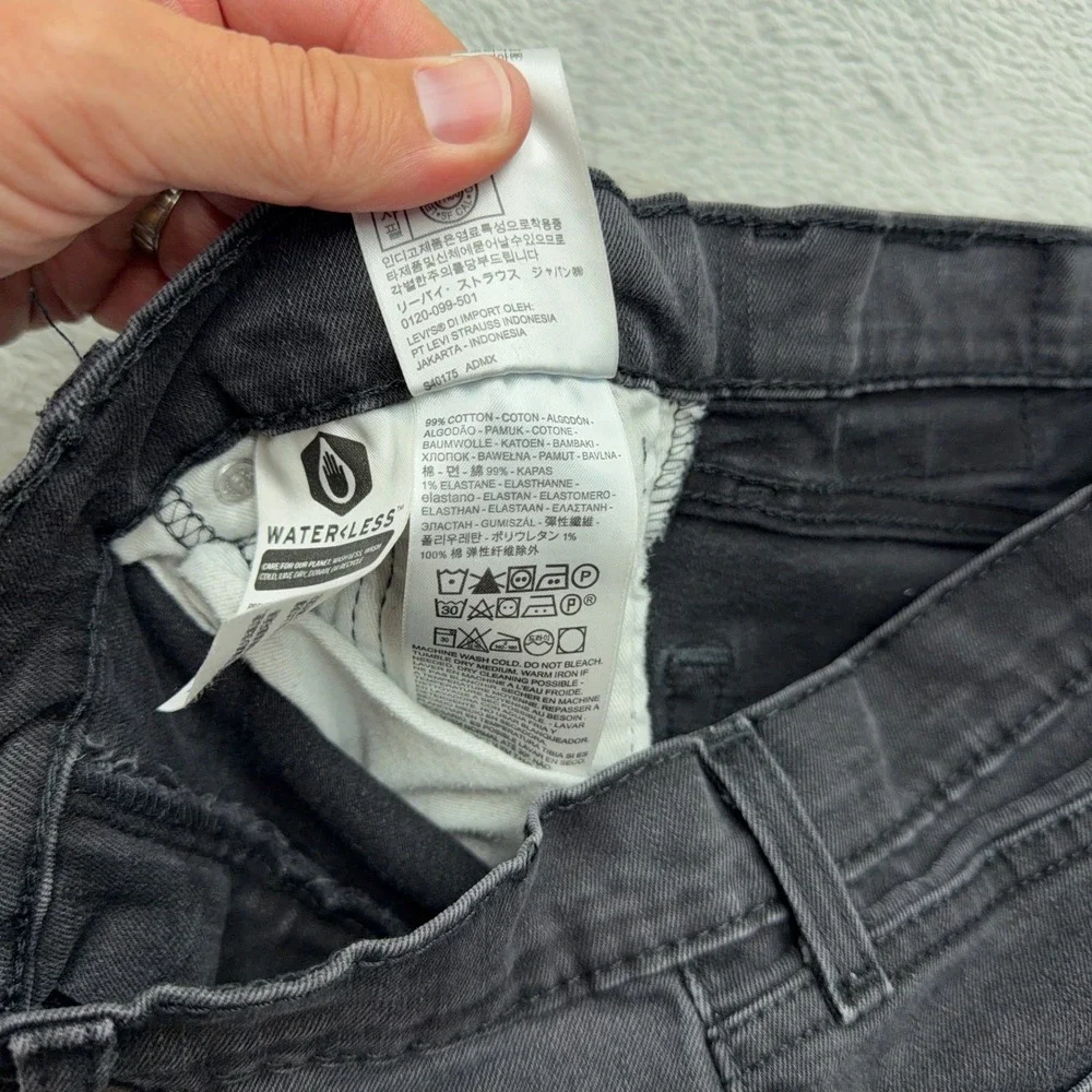 Levis Jeans Mens 30x32 Gray 511 Slim Fit WaterLess Charcoal Denim Pants